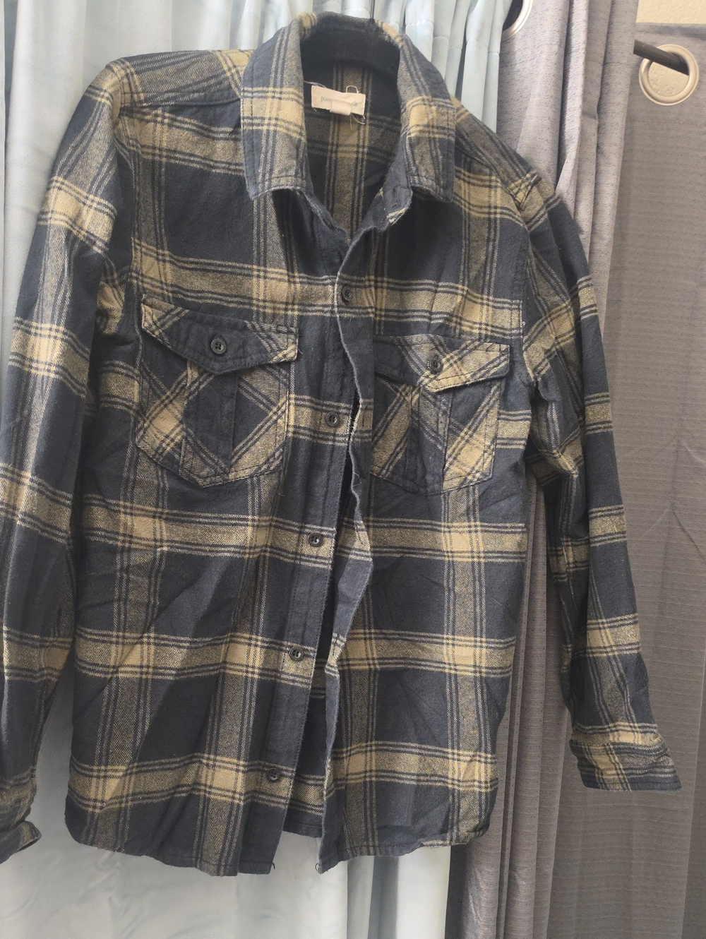 Kids  Plaid Button-Up Shirt Jacket in Navy and Cream - Classic Workwear